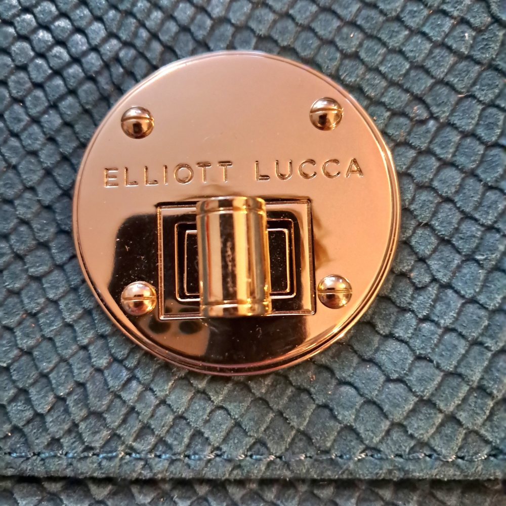 Elliott Lucca Teal Snake Print Shoulder Bag - Picture 3 of 7
